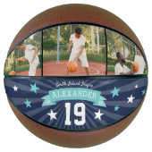 Foto und Nummer des personalisierten Spielers Basketball (Vorderseite)