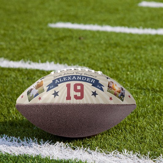 Foto und Nummer des personalisierten Spielers Football