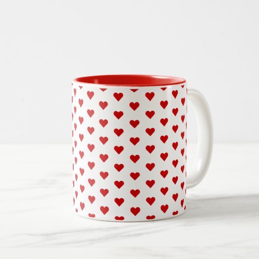 Foto- und Pärchennamen personalisierte Herzfunktio Zweifarbige Tasse (VorderseiteRechts)