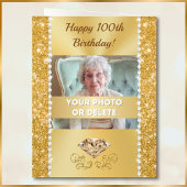 Foto und Personalisiert, 100. Geburtstagskarte Karte
