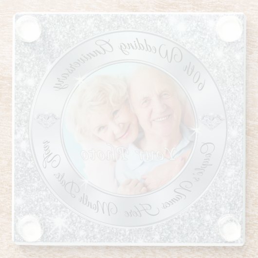 Foto und personalisierte 60. glasuntersetzer (Rückseite)