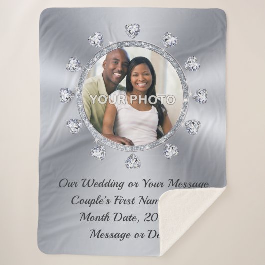 FOTO und Personalisierte Decken für Hochzeiten (Vorderseite)