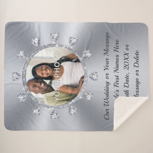 FOTO und Personalisierte Decken für Hochzeiten (Vorderseite (Horizontal))