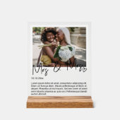 Foto und Personalisierte Hochzeit Acrylschild (Vorderseite)