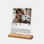 Foto und Personalisierte Hochzeit Acrylschild (Winkel)