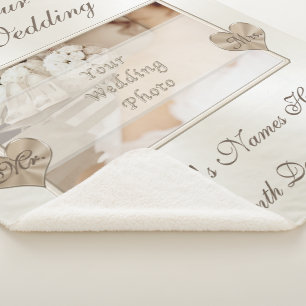 Foto und personalisierte Hochzeitthrow-Decke Sherpadecke