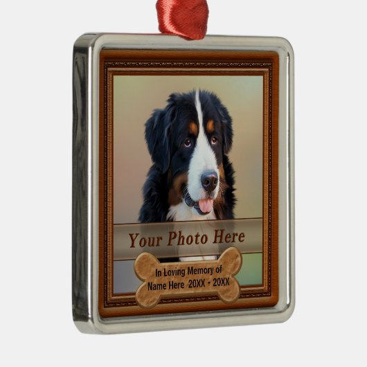 Foto und Personalisierte Hunde-Gedenkveranstaltung Ornament Aus Metall (Rechts)