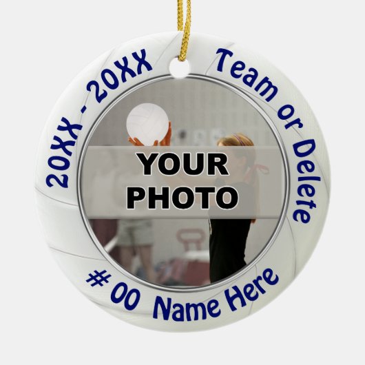 Foto und Personalisierte Volleyball-Ornamente Keramikornament (Vorne)