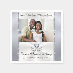 Foto und Personalisierter Hochzeitscocktail Napkin Serviette