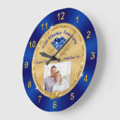 Foto und Personalisiertes 45-jähriges Geschenk Große Wanduhr (Winkel)