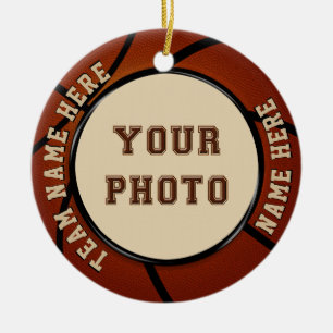 Foto- und personalisiertes Basketball-Ornament Keramik Ornament