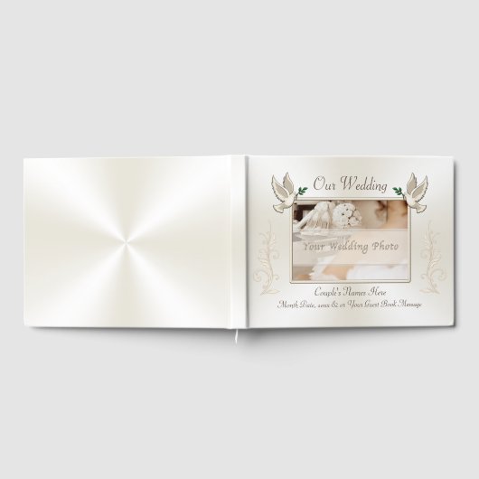 Foto und Personalisiertes Elfenbeingastbuch Gästebuch (Voll)