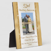 Foto und Personalisiertes Geschenk zum 52. Jahrest Fotoplatte (Seite)