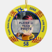 Foto und Personalisiertes Softball Team Geschenkid Keramik Ornament (Vorne)