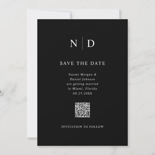 Foto- und QR-Code-Hochzeit speichern Sie das Datum Save The Date (Vorderseite)