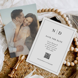 Foto- und QR-Code-Hochzeit speichern Sie das Datum Save The Date