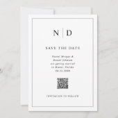 Foto- und QR-Code-Hochzeit speichern Sie das Datum Save The Date (Vorderseite)