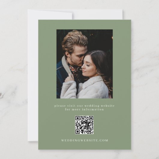 Foto und QR-Code in einfacher, moderner Form Save The Date (Rückseite)