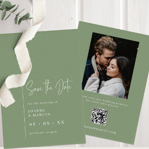 Foto und QR-Code in einfacher, moderner Form Save The Date