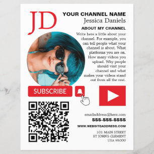 Foto und QR Code, Youtube - Vlogger Flyer