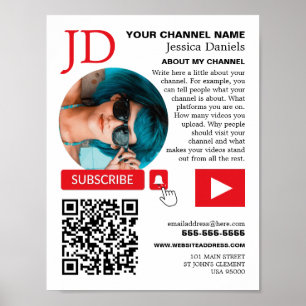 Foto und QR Code, Youtube - Vlogger Poster