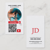 Foto und QR Code, Youtube - Vlogger Visitenkarte (Vorne/Hinten)