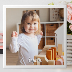 Foto und Schriftname Ihres Kindes Fliese