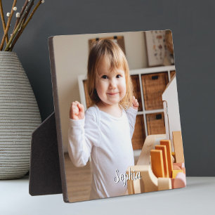 Foto und Schriftname Ihres Kindes Fotoplatte