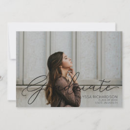 Foto- und Schwarzhandschrifttypografie Abschluss 2 Einladung