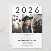 Foto- und Schwarztypografie-Graduierungspartei Einladung (Vorderseite)