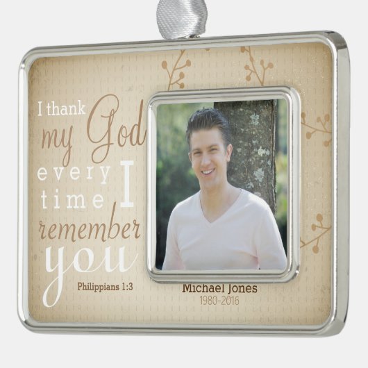 Foto und Scripture-Denkmal Rahmen-Ornament Silber (Links)