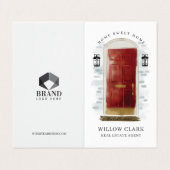 Foto und Service an der Vorderseite des Red Waterc Visitenkarten (Außenseite Aufgefaltet)