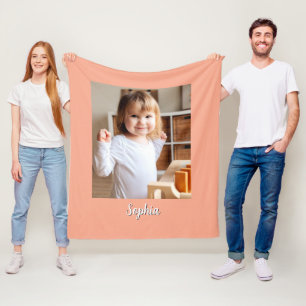 Foto und Skriptname des Kindes, Peach Fleecedecke