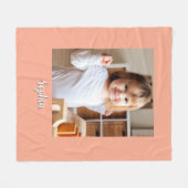 Foto und Skriptname des Kindes, Peach Fleecedecke (Vorderseite (Horizontal))