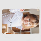 Foto und Skriptname Ihres Kindes Golfhandtuch (Horizontal)