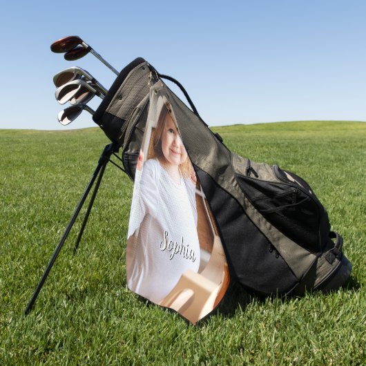 Foto und Skriptname Ihres Kindes Golfhandtuch (Gras)