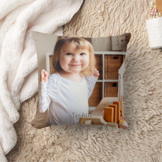 Foto und Skriptname Ihres Kindes Kissen (Decke)