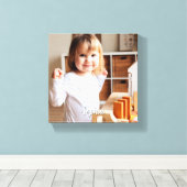 Foto und Skriptname Ihres Kindes Leinwanddruck (Insitu (Holzboden))