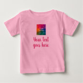 Foto- und Skripttext Trendy Template Pink Baby T-shirt (Vorderseite)
