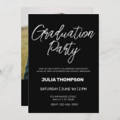 Foto- und Skripttypografie-Graduierungspartei Einladung (Vorne/Hinten)