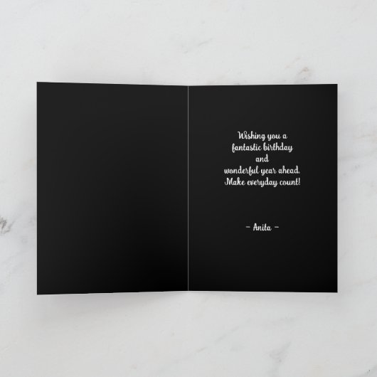 Foto und Text am besten mit Schwarzweiß personalis Karte (Innenseite)