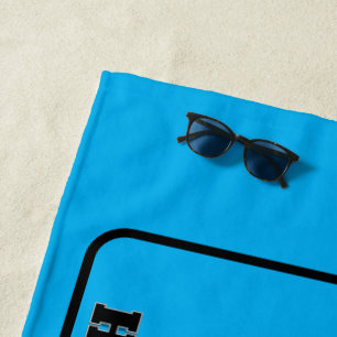 Foto und Text, blau Strandtuch