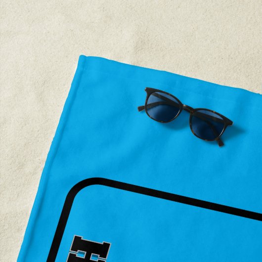 Foto und Text, blau Strandtuch (Beispiel)