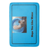 Foto und Text für den Hund, der sich durch die Son Badematte (Vorderseite Vertikal)