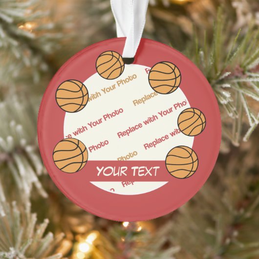 Foto und Text für personalisierte Basketball - 2 S Ornament (Baum)