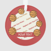 Foto und Text für personalisierte Basketball - 2 S Ornament (Rückseite)