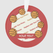 Foto und Text für personalisierte Basketball - 2 S Ornament (Vorderseite)