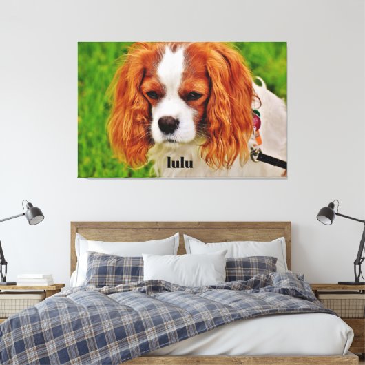 Foto und Text für personalisierte Hunde Leinwanddruck (Insitu (Schlafzimmer))