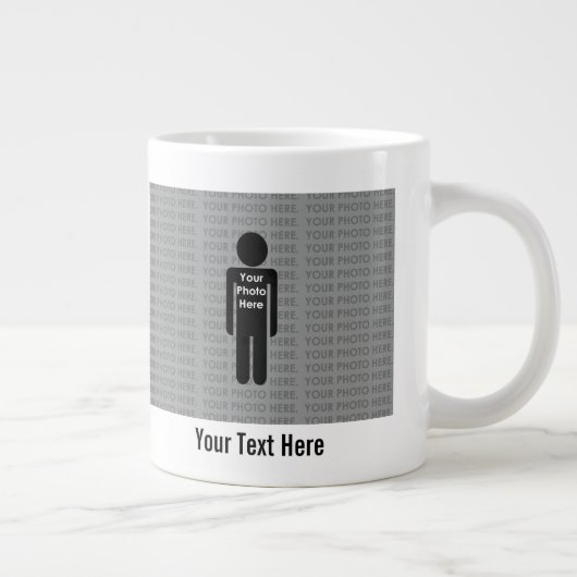 Foto und Text hier benutzerdefinierte Jumbo-Tasse (Rechts)