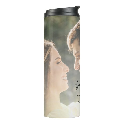 Foto und Text hinzufügen Thermosbecher (Nach links gedreht)